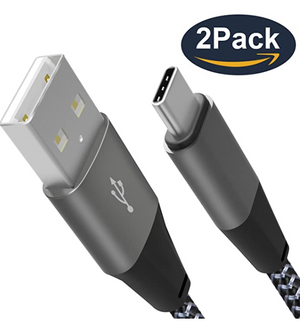 USB Type C Cable, Xcords 2Pack 6FT Nylon braided Premium Fast Charging