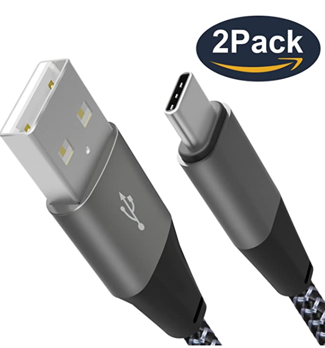 USB Type C Cable, Xcords 2Pack 6FT Nylon braided Premium Fast Charging