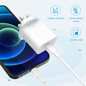 Amoner 20W USB-C Power Charger, Wall Plug Charger Fast Charging Adapter for Phone 12 XS XS Max XR 8, Huawei Google Pixel 2/2 XL [2-Pack]