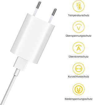 Everdigi Phone Charging Cable and 5 W USB Charger Plug 1 M x 2 + 2 USB Power Supplies for iPhone XS/XS Max/XR/X/ 8/8 Plus/ 7/7 Plus/ 6s/ 6/ 6 Plus/ 5S/ 5 iPad Air Pods, White