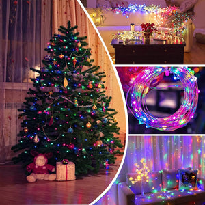SLAN SUNNEST Curtain String Light 300 LEDs 9.8FT x 9.8FT 8 Lighting Modes Fairy Lights USB Powered Remote Control Waterproof Lights for Bedroom Party Wedding Garden Wall Decorations - 4 Colors  [SLAN1102]