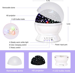 SLAN Night Light for Kids 2 in 1 Baby Night Light Space and Ocean Themes Projector 360 Degree Rotation Star Projector Gifts for Children Bedroom Birthday Party