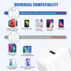 iPhone Charger, Amoner Fast Wall Charger 20W PD USB C Charger Vertical Port with [Apple MFi Certified] 3FT C to Lightning Cable for iPhone13/12/12Pro/12ProMax/11/Pro/11ProMax/XR/XS/8/SE and More