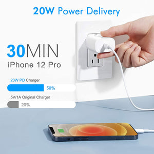 iPhone 12 Charger, Amoner 20W USB C Charger for iPhone 12/12 Mini /12 Pro Max, Power Delivery 3.0 Fast Charger, PD Type C Charger Compatible with iPhone 11, AirPods Pro, Pixel 3