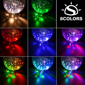 SLAN Kids Star Night Light, 360-Degree Rotating Star Projector, Desk Lamp 4 LEDs 8 Colors Changing with USB Cable, Best for Children Baby Bedroom and Party Decorations