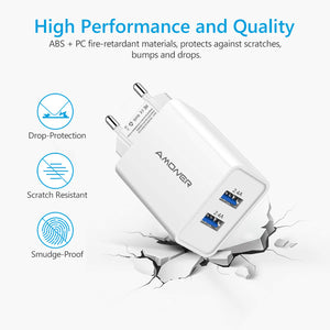 Amoner Durable Charger For iPhone, Samsung, Xiaomi, Huawei For France