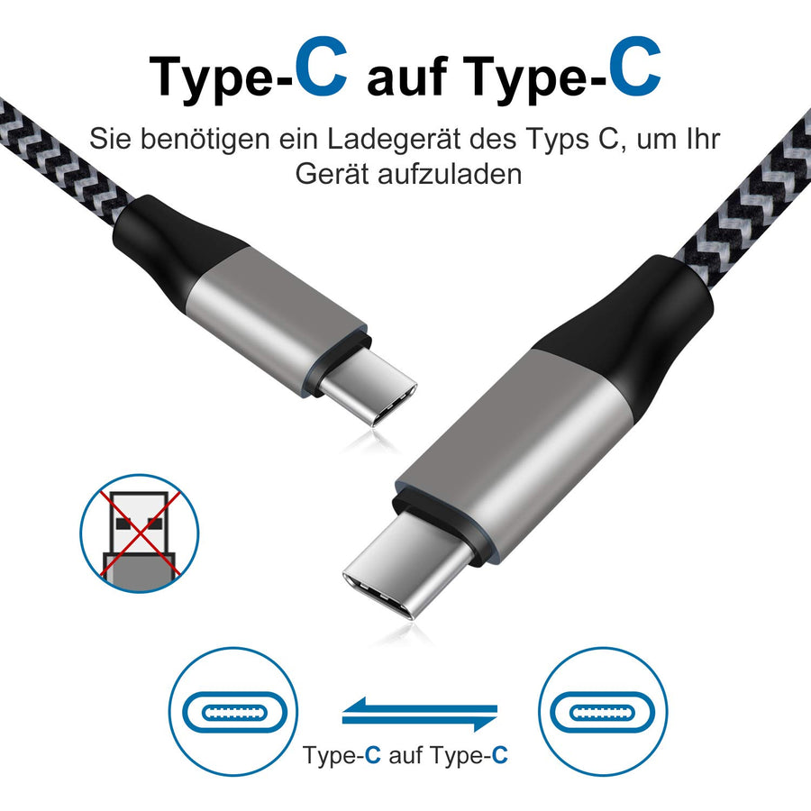 Amoner USB C to USB C Cable 1m 2Pack For Germany