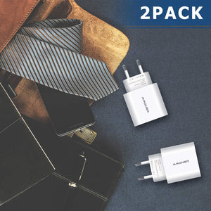 Amoner 3 Ports Charger 2 Pack For Germany