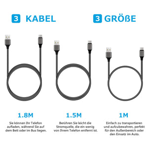 Amoner Type C Cable 3 Pack For Germany